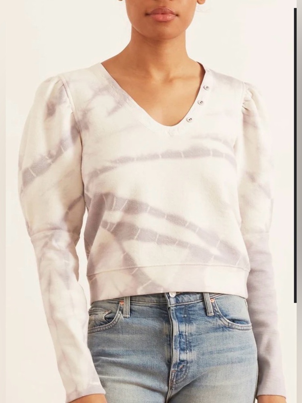 Ulla Johnson Sweatshirt Jude Pullover in Purple Thistle Tie Dye SZ Petite Boho